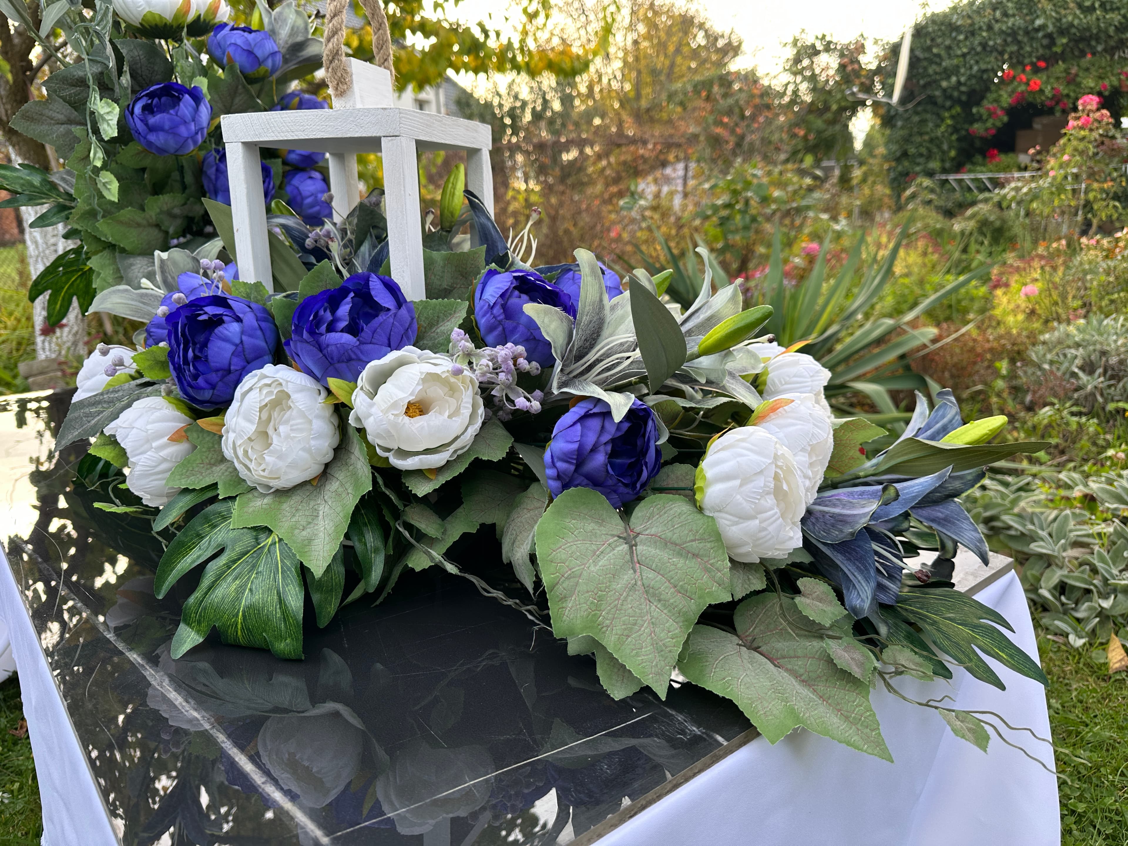 Zestaw niebieski lampion